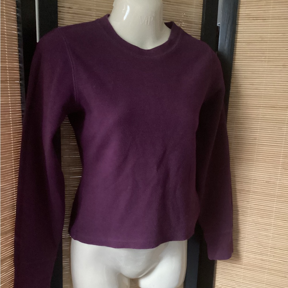Vintage Y2K Weavers Girl Cropped Long Sleeve Tee Sz S EUC purple - Picture 5 of 10